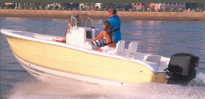 V HULL CENTER CONSOLE FISHING WITH HIGH BOW RAILS (CARVER COVERS) 96" 19' 6" CCF 19 O/B 18"